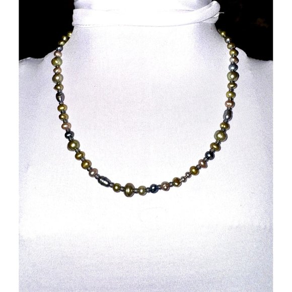 Dustin Design Jewelry - Dustin Design Stone Beaded Strand Necklace Mixed Metal Color